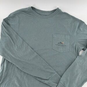 Southern Shirt Co Mens Long Sleeve TShirt Sz S Mountain‎ Sunset Pocket Tee Green